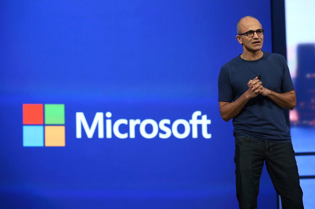 microsoft ceo satya nadella delivers keynote at game developers conference