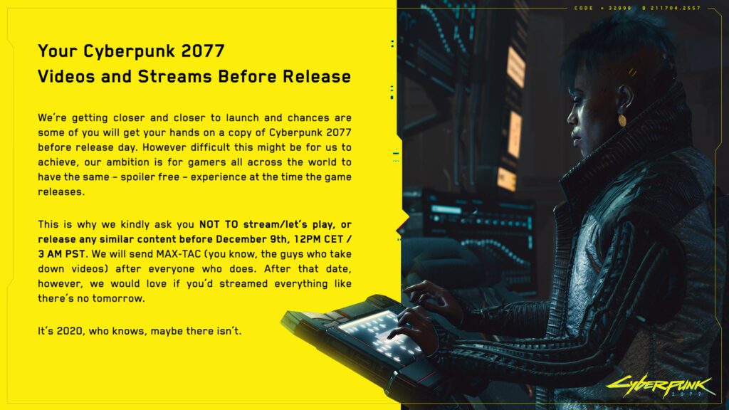 watch the new trailer for cyberpunk 2077 and get excited for its december release date