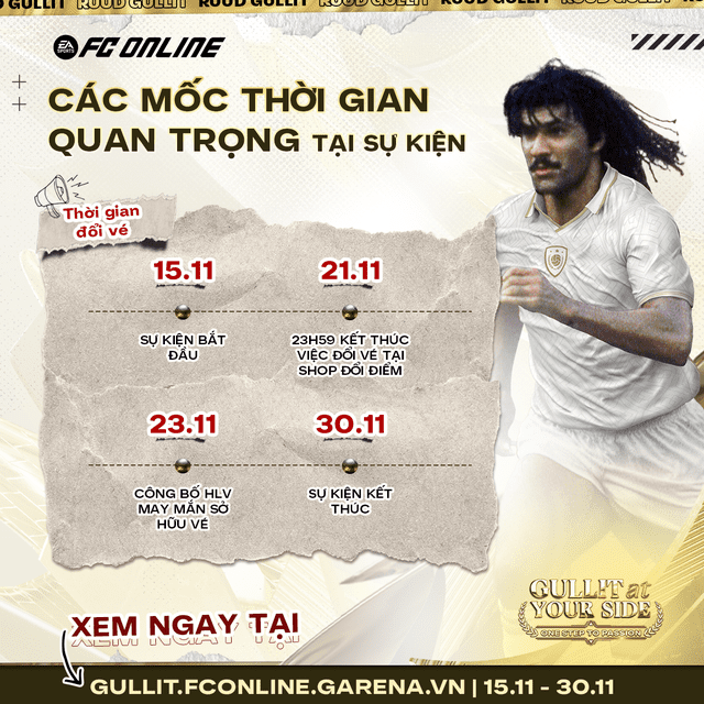 Timeline for players to hunt for the â€œGullit Meet and Greetâ€ ticket