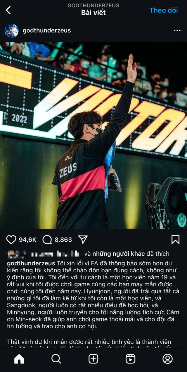 Zeus Instagram Statement