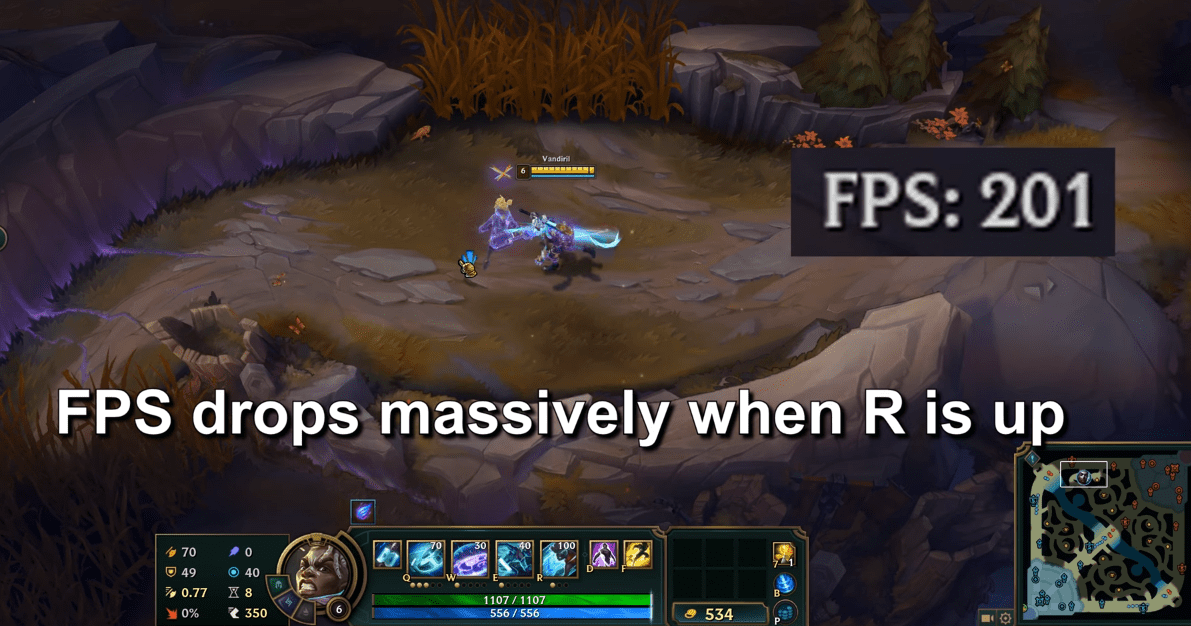 FPS drops significantly after using Ekko's skin