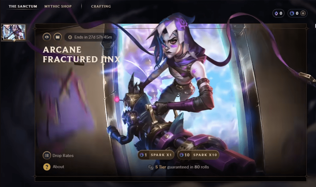 Gacha system for Arcane Jinx