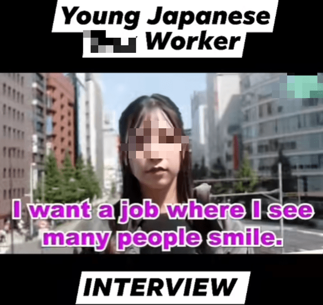 Interview with an 18-year-old student in Japan, viewers are left stunned by her straightforwardness.