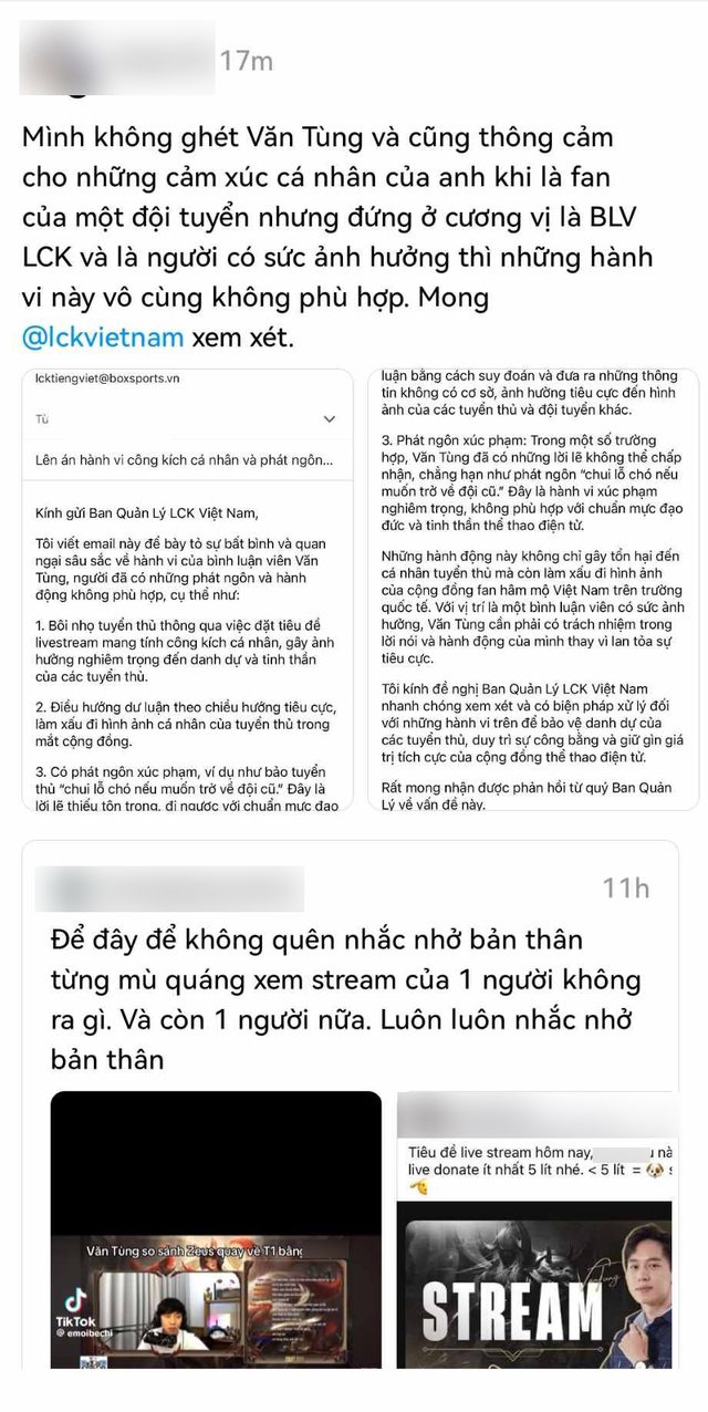 Fans even filed complaints with LCK Vietnam against Văn Tùng