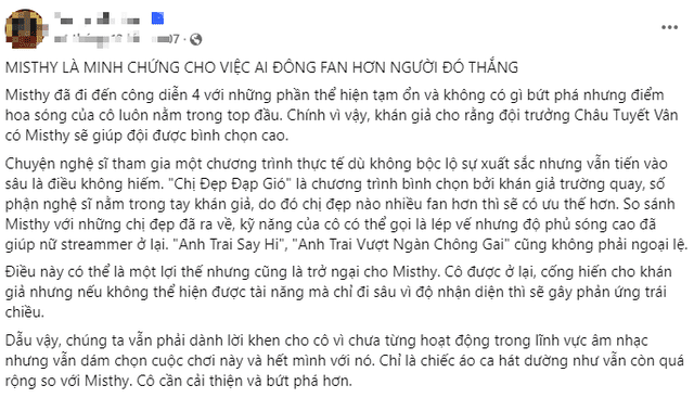 MisThy gây tranh cãi khi tham gia chương trình.