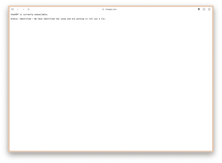 Users currently unable to access ChatGPT.