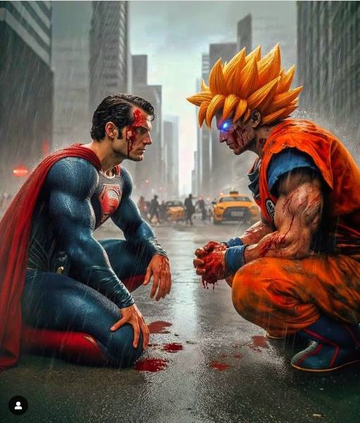 AI-generated crossover between DC and Dragon Ball - Image 1.